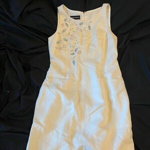 White Beaded Vintage Floral Wedding/Spring Picture/ Graduation Dress Sz 10